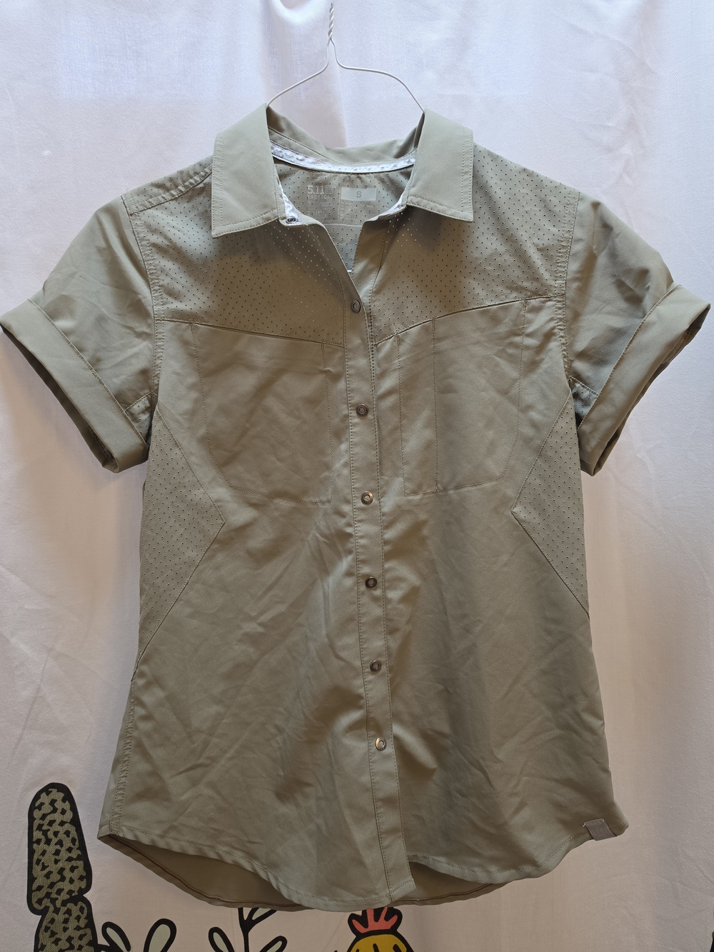 5.11 Tactical Women's Short Sleeve Button-Down Shirt in Olive Green